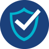 Blue shield with a tic